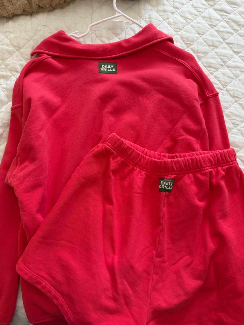 Daily Drills Pink Collared Sweatshirt & Shorts Set - Picture 2 of 2